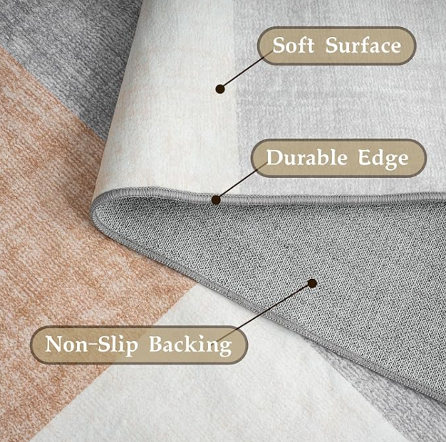 HOMFINE Washable Area Rug
